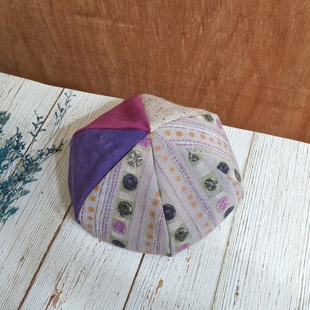 小牛村 手工贝雷帽 画家帽 灯芯绒  圆点【芋紫珍珠】 - 帽子 - 棉 紫色