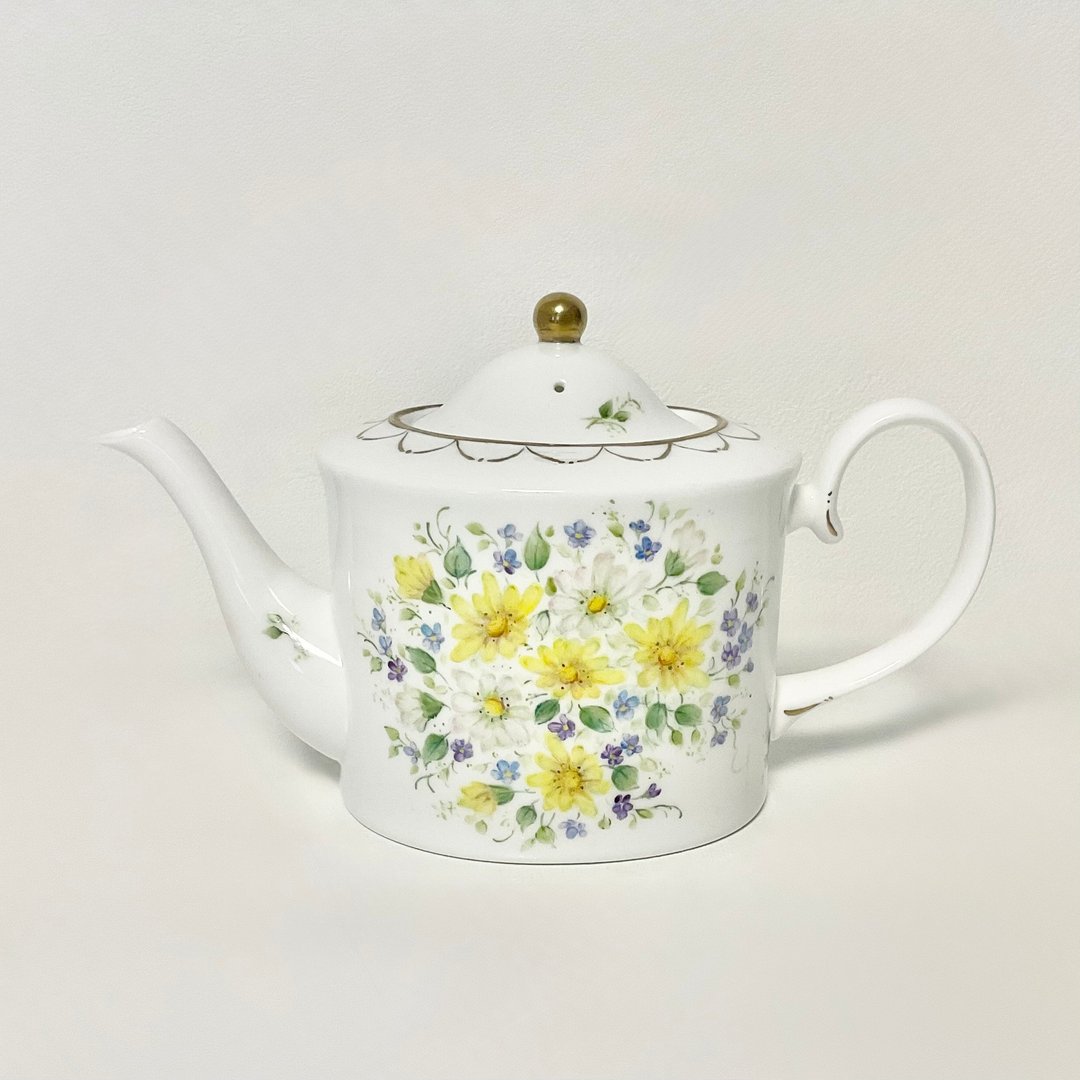 手绘雏菊瓷器茶壶 - 茶具/茶杯 - 瓷 白色