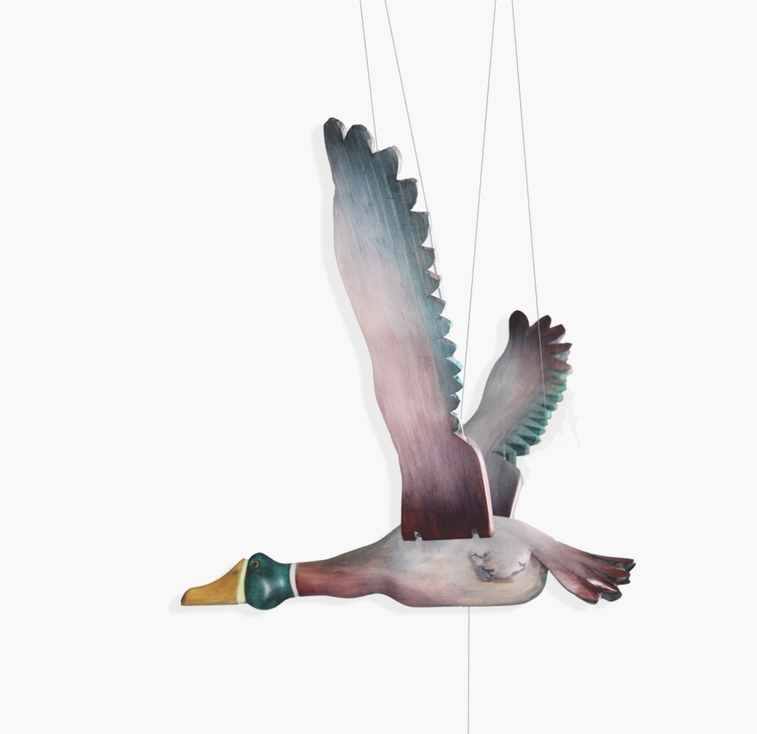 Mallard Duck Wooden Mobile Bird - 摆饰 - 木头 绿色