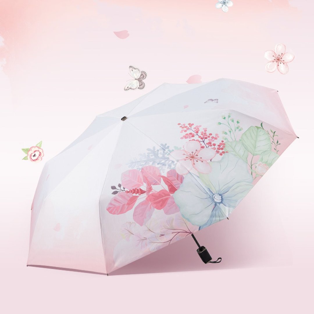 【新升级】Boy 轻版双面折叠雨伞 - BY3103 空谷幽兰 - 雨伞/雨衣 - 其他材质 粉红色