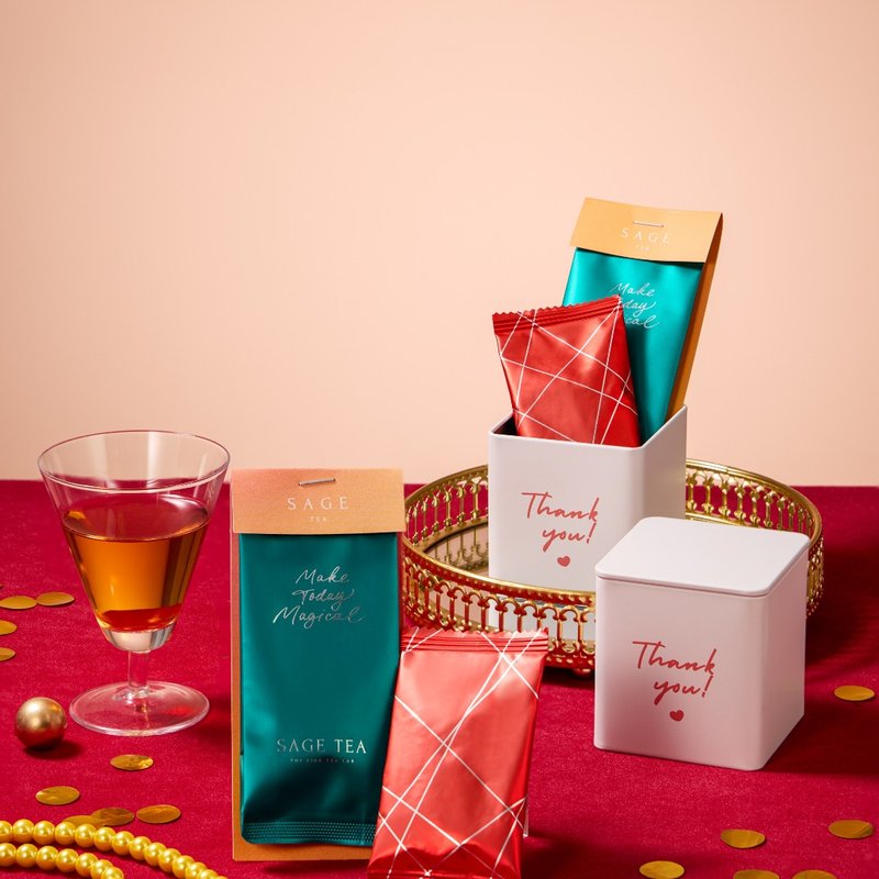 【婚礼回礼 婚礼小礼物】Sage Tea   茶味曲奇/花茶包 小方罐 1+1 - 手工饼干 - 其他材质 