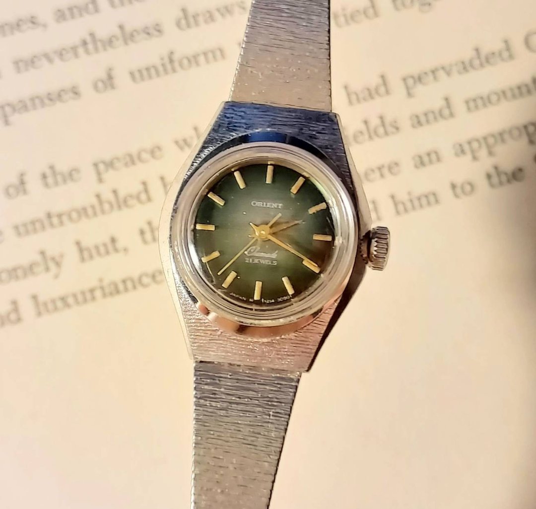 1970's 翡翠绿 日本 东方 Orient 21石 自动上链 女用古董表 - 女表 - 其他金属 绿色