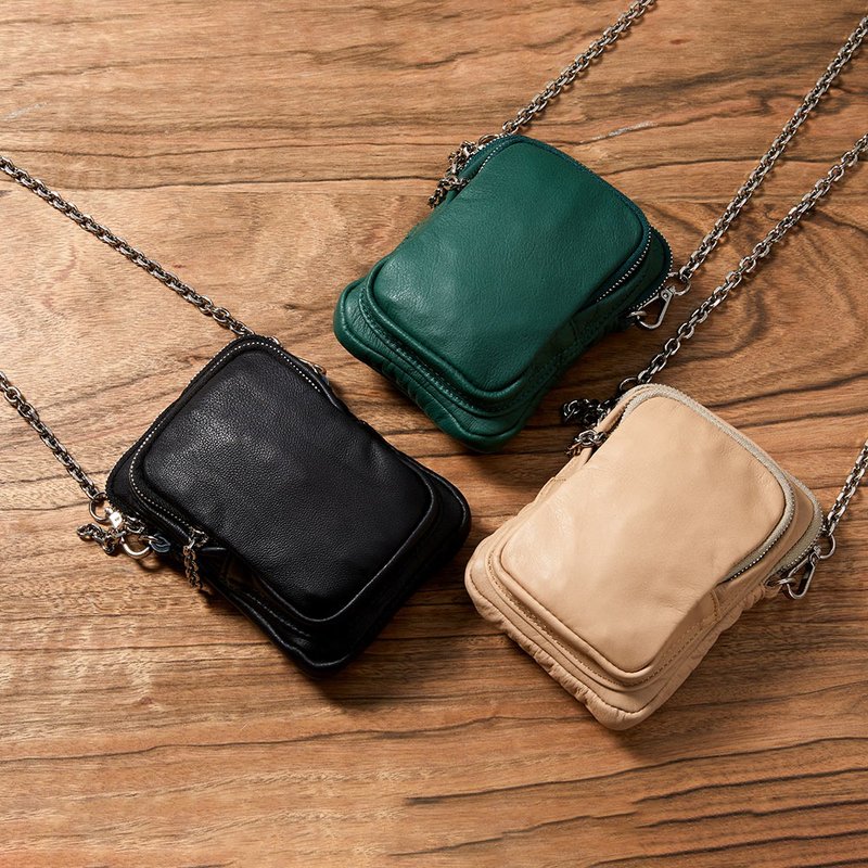 eeCute轻量皮革随身置物包(三色可选) - 侧背包/斜挎包 - 真皮 多色