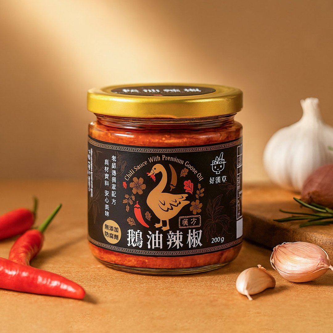 好汉草 - 汉方鹅油辣椒 (沾酱/入菜/拌面/麻辣火锅/烧烤刷酱) - 酱料/调味料 - 浓缩/萃取物 红色
