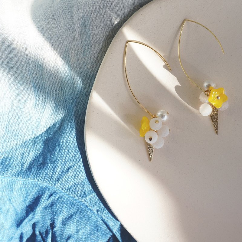 teatime 磨砂透光明媚黄色组合  限定限量  summer swing 耳环 - 耳环/耳夹 - 其他材质 黄色