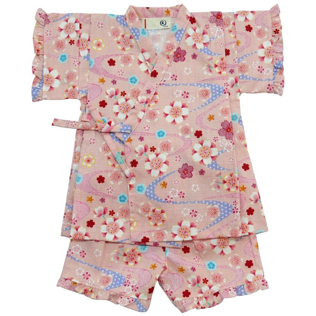 日本制村信 纯棉婴儿童日式和服浴衣两件式套装-多款 - 包屁衣/连体衣 - 棉 粉红色