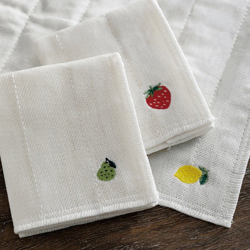 日本霜山 棉纱水果刺绣风加厚吸水去污抹布(30x30cm)-3条入 - 其他 - 聚酯纤维 多色