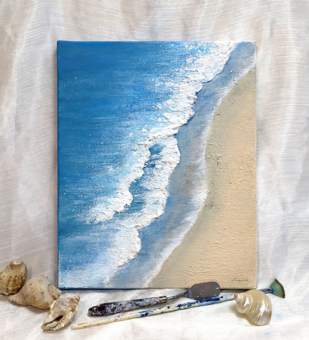 海语-石英砂肌理画 立体画 原画 疗愈 风景 挂画 摆饰 礼物 体验 - 插画/绘画/写字 - 其他材质 