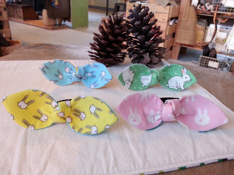 兔兔系列 双面兔耳/蝴蝶结发束【BU161011】 - 发饰 - 棉．麻 多色