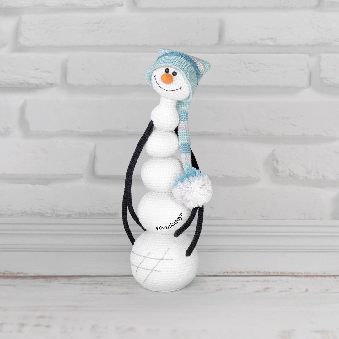 钩针图案戴帽子的雪人，PDF 数位下载，DIY 圣诞节 amigurumi - 手工艺教程/工具书 - 其他材质 