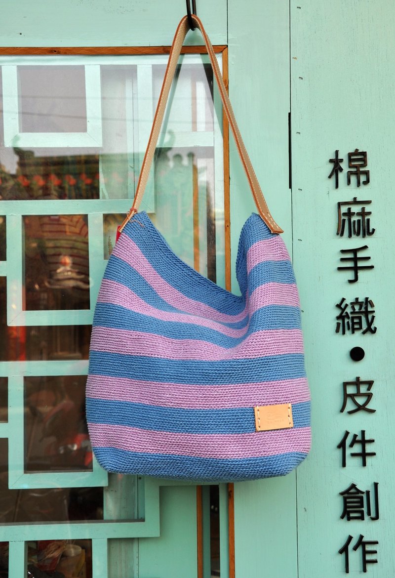 都市日记-棉麻线手钩编织肩背包 - 侧背包/斜挎包 - 棉．麻 