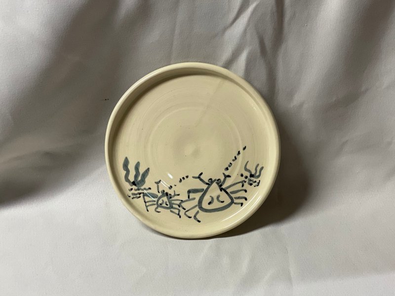 盘子 螃蟹 (21厘米) - 盘子/餐盘/盘架 - 陶 白色