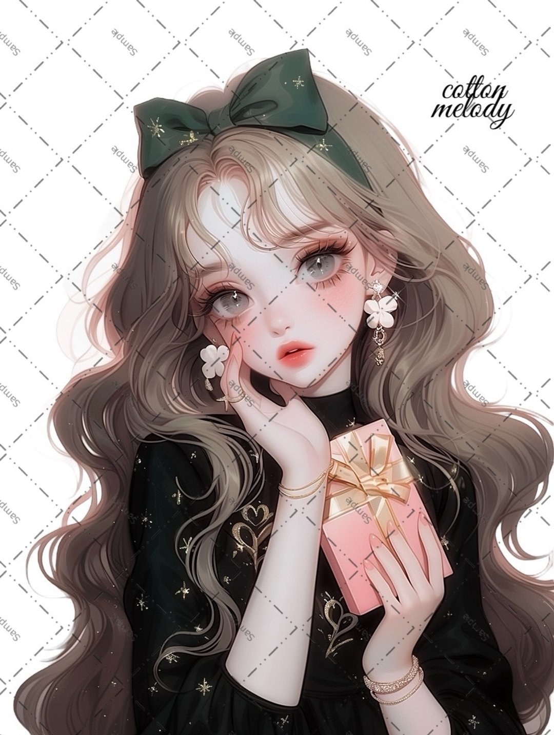 original sticker no.1742 人物贴纸 原创贴纸 人物贴纸 女孩贴纸 原创人物贴纸 - 贴纸 - 纸 