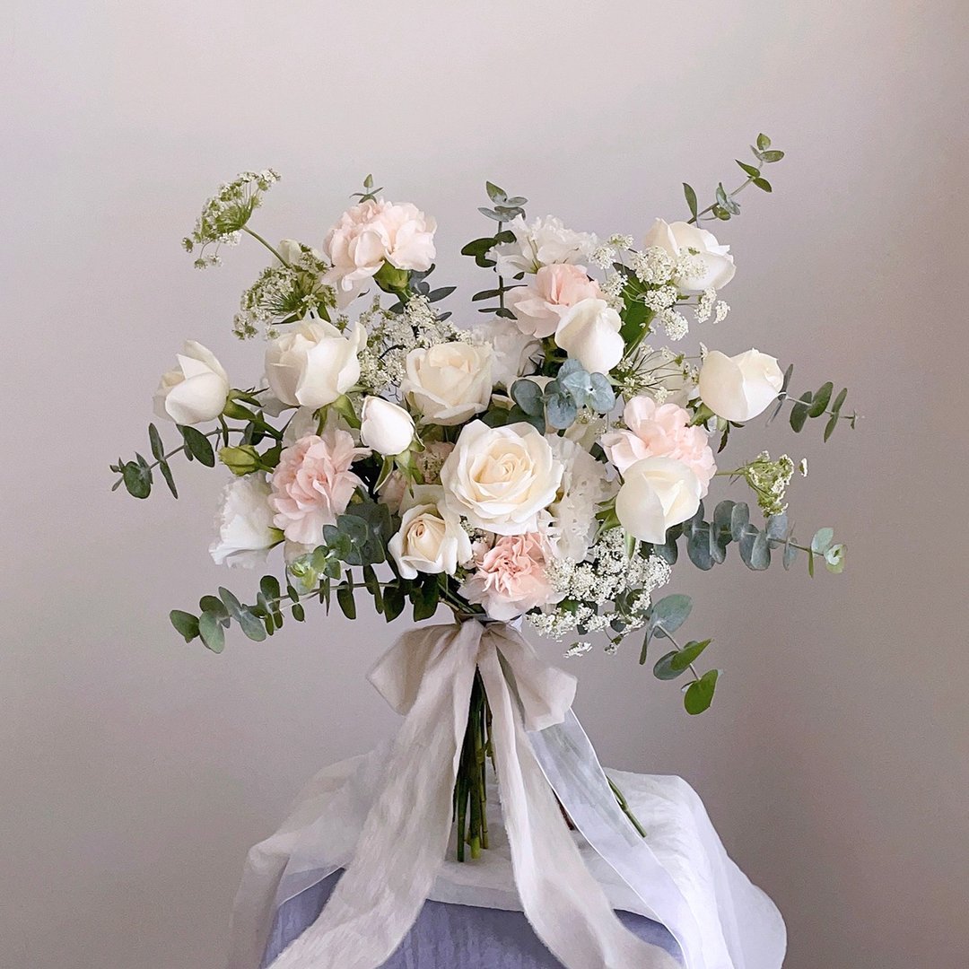 【鲜花】白粉色玫瑰康乃馨自然风美式鲜花捧花 - 其他 - 植物．花 粉红色