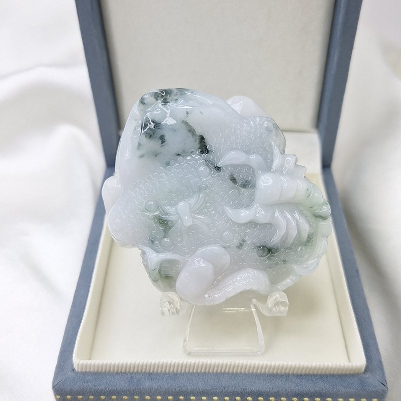 奶白底 飘花 五毒 镇邪辟秽 摆件 挂件 | 天然缅甸玉A货翡翠 - 项链 - 玉石 