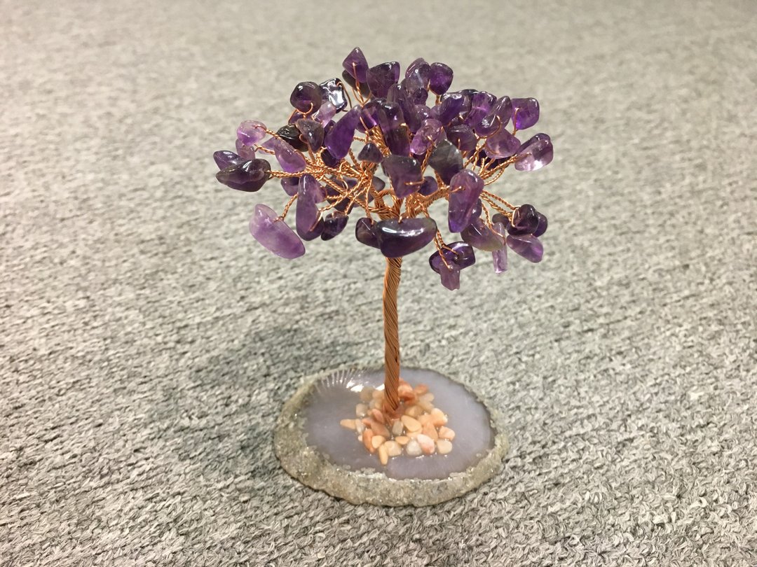 紫水晶配玛瑙原石树 - 有助事业发展,人缘和改善运程 - 摆饰 - 水晶 