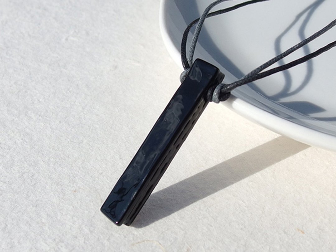 Simple glass (simple [black]) necklace [made-to-order] - 项链 - 玻璃 黑色