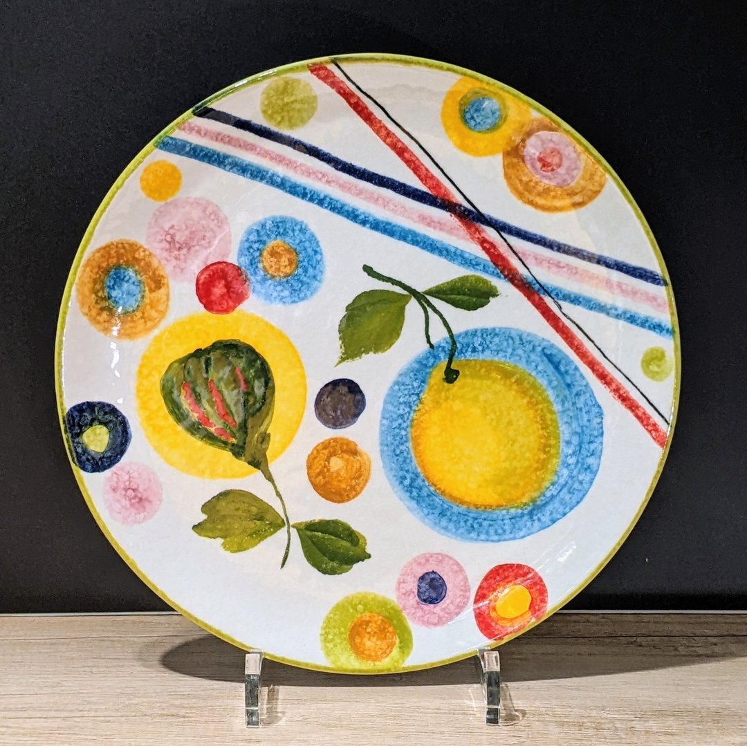 意大利手工陶-POP普普艺术 浅盘27cm(水果) - 盘子/餐盘/盘架 - 陶 多色