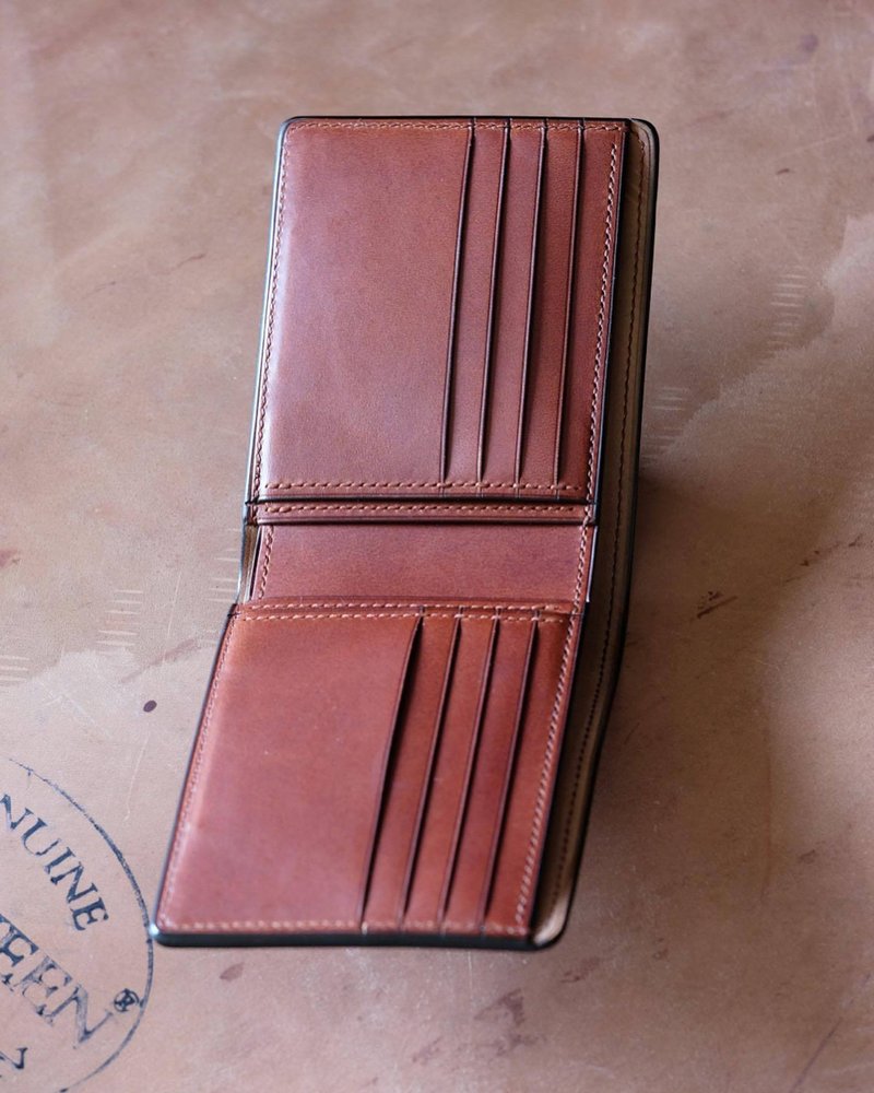 Mildy Hands - SWC - 短夹 银包 Horween shell cordovan 马臀皮 - 皮夹/钱包 - 真皮 咖啡色