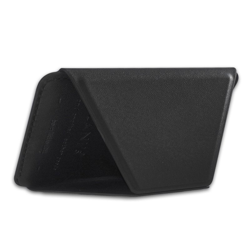 Riche MagSafe 石墨黑 有钱支架磁吸卡包 小牛皮感 手机支架 - 手机座/防尘塞 - 人造皮革 黑色