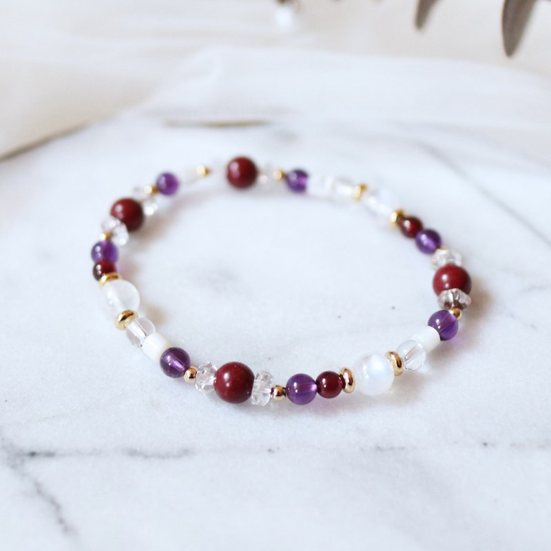天然石系列肆 朱砂 月光石 石榴石 紫水晶/犯太岁 转运 辟邪/手链 - 手链/手环 - 宝石 红色