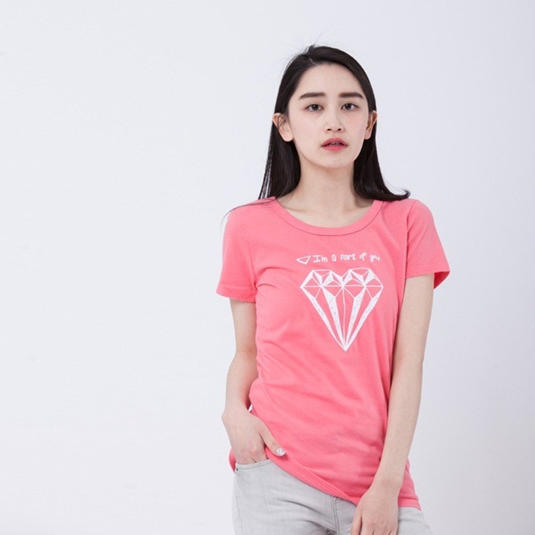Diamond钻石短袖蜜桃棉女玫粉 - 女装 T 恤 - 棉 粉红色
