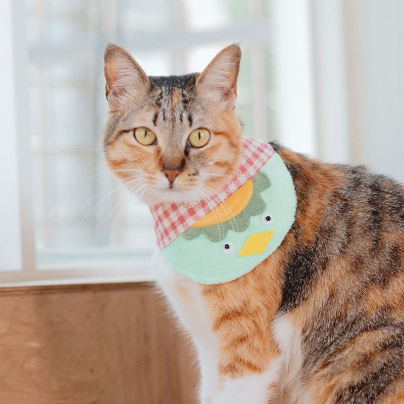 宠物领巾-河童-粉红格子 - 衣/帽 - 其他人造纤维 多色