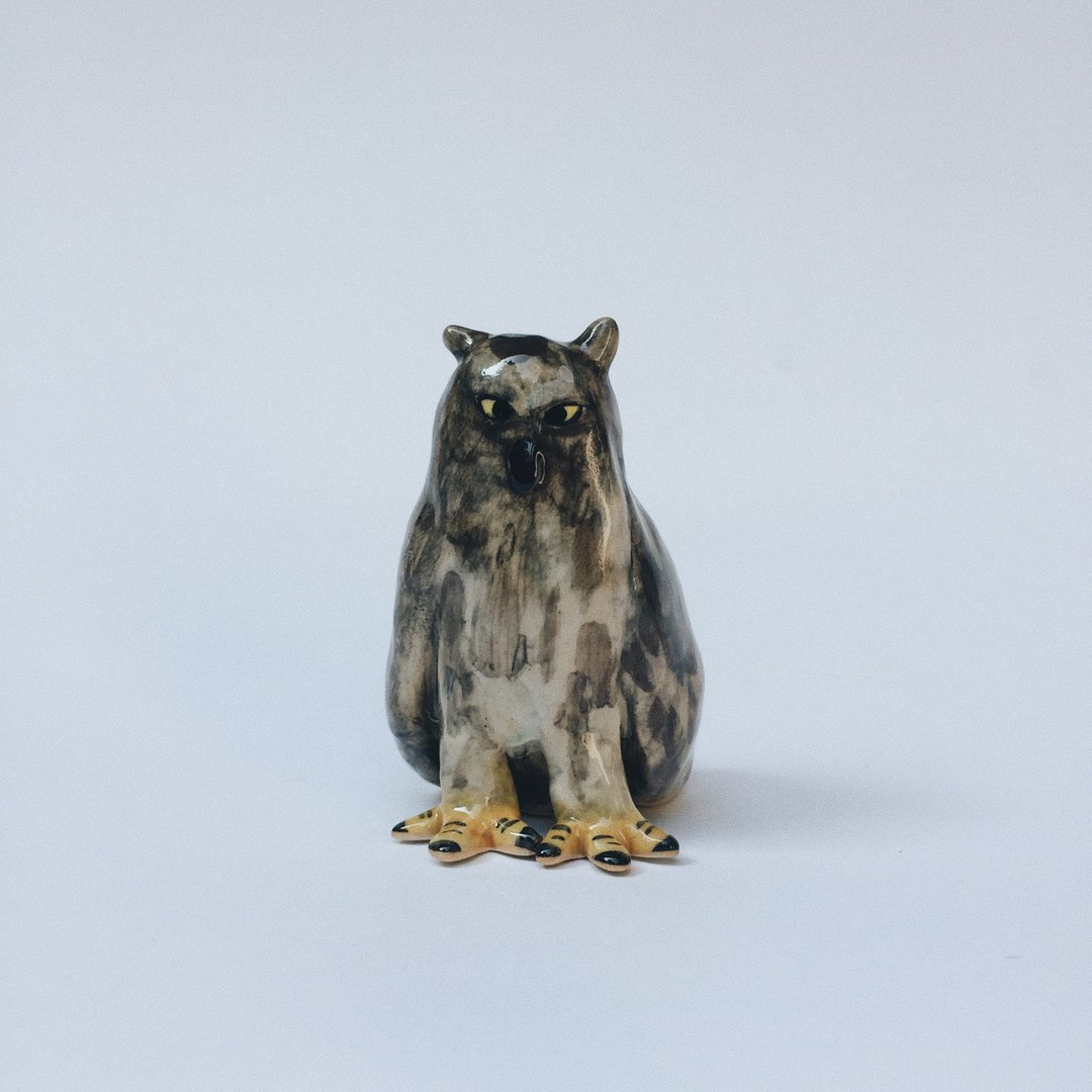 猫头鹰 - 摆饰 - 陶 咖啡色