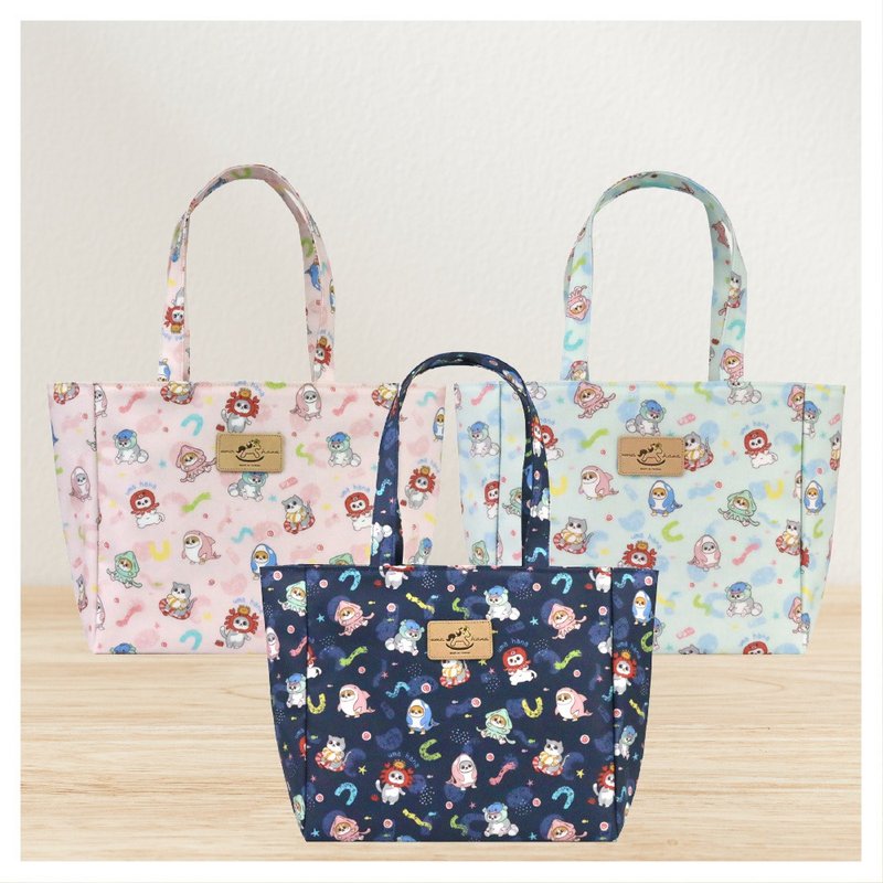 【岸上的喵咪-中拉包】可横放A4文件肩背手提拉链防水的中拉包 - 手提包/手提袋 - 防水材质 