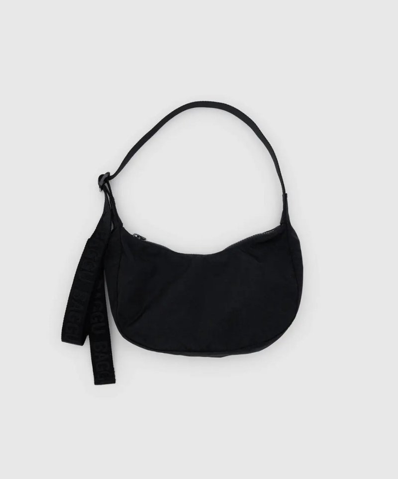BAGGU - 回收尼龙斜背月亮包 - Small - 黑色 - 侧背包/斜挎包 - 防水材质 黑色