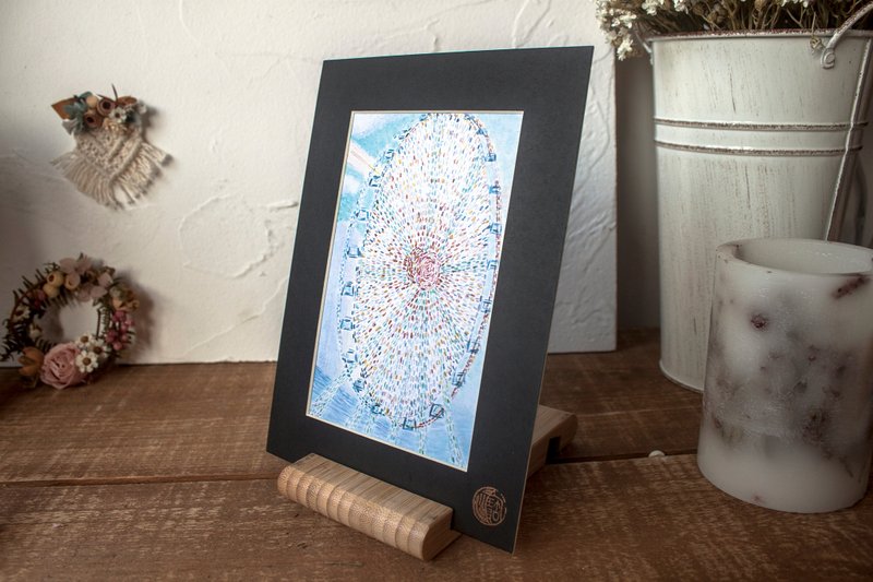 【加密明信片】中环海滨-旅游礼物/装饰画卡/手绘风/摩天伦 - 卡片/明信片 - 纸 多色