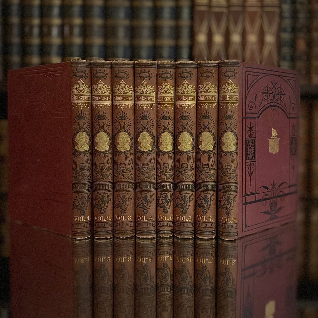 1882年英国出版商Charles Knight 美国画报版莎士比亚文学8本全集 - 刊物/书籍 - 纸 粉红色