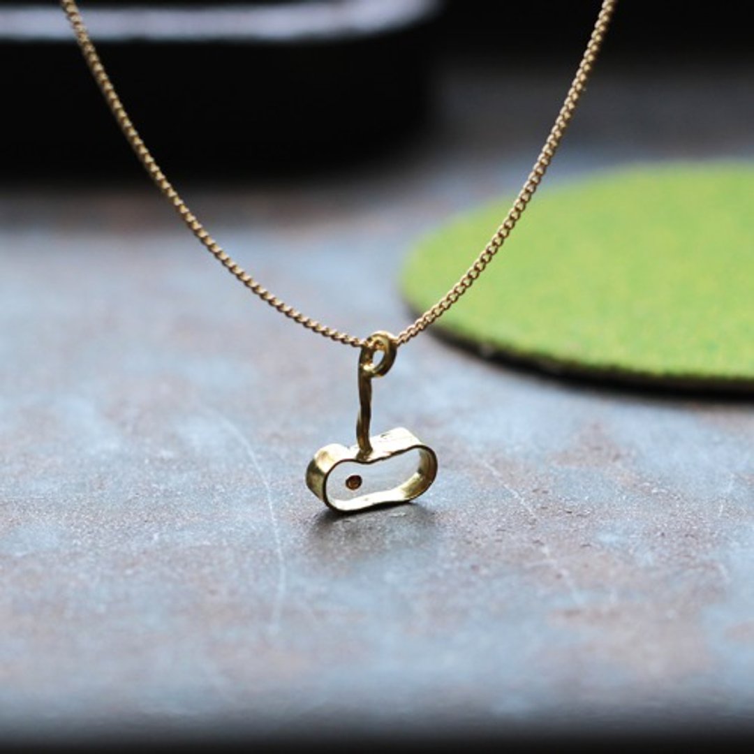 Apple seed necklace N283 - 项链 - 其他金属 金色