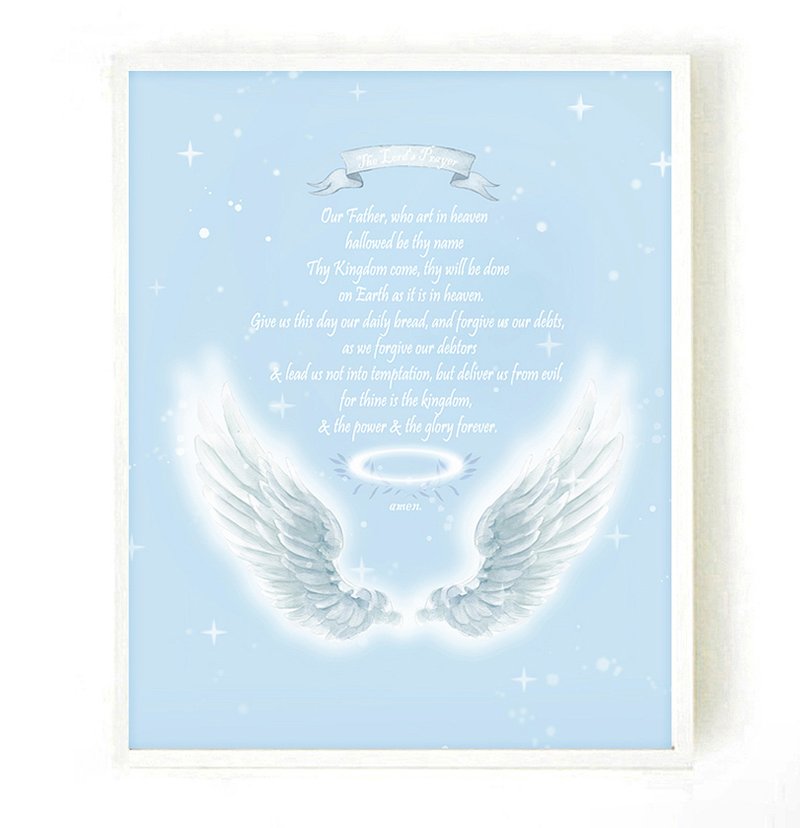 基督主祷文-新生儿礼物-卧室装饰画-聖經經文-基督教礼物-挂画 - 海报/装饰画/版画 - 纸 