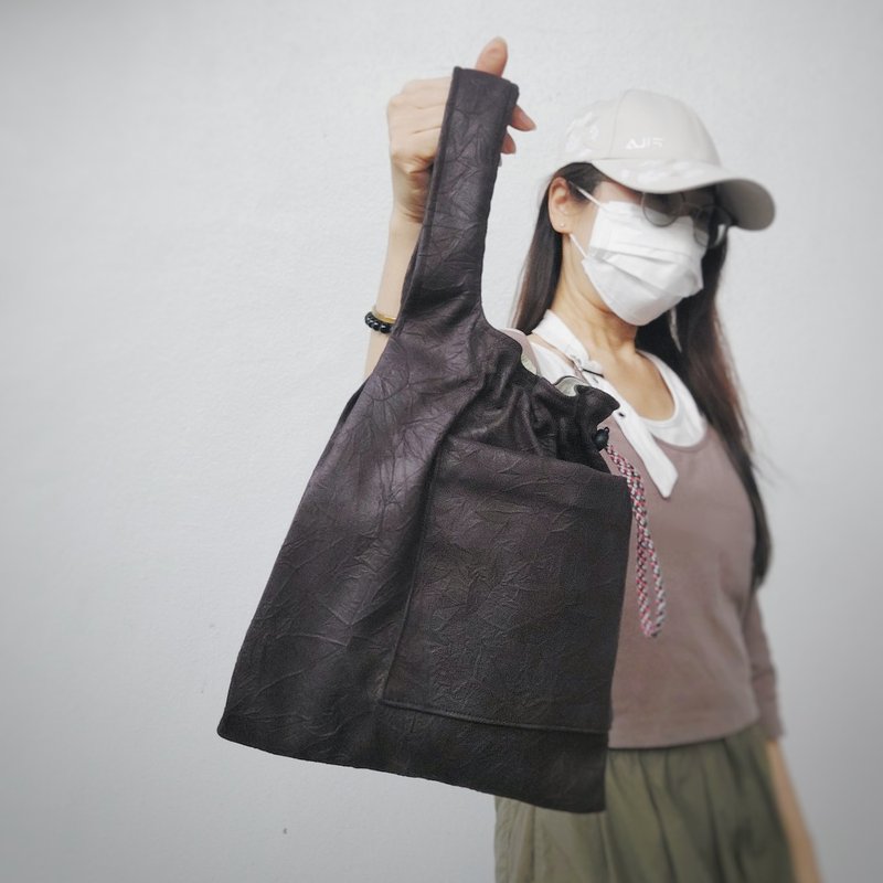 单提手包 - 口袋皱褶包 - 手提包/手提袋 - 棉．麻 