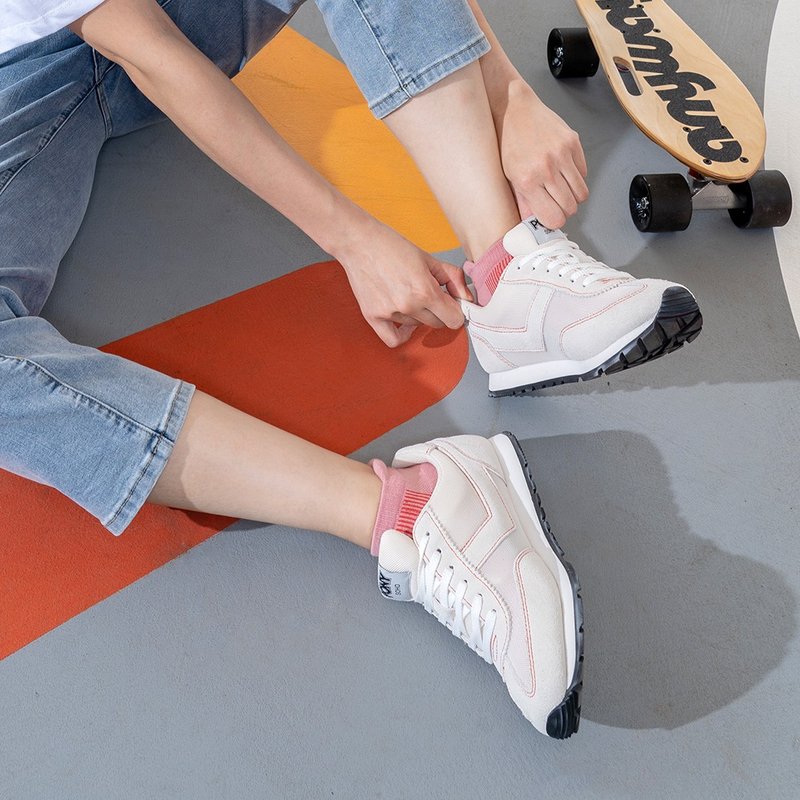 【虹Niji】双侧减压运动袜-霞光粉-船型-M-除臭/厚底 - 袜子 - 棉．麻 