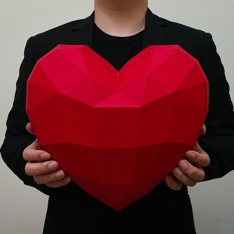匠纸正版_DIY材料包_手作_纸模型_爱心摆饰 - 摆饰 - 纸 红色