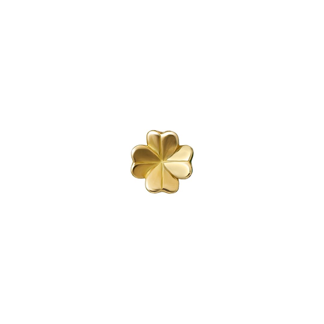 【Second Earrings】 18K 黄金四叶草单只耳环 - 耳环/耳夹 - 贵金属 