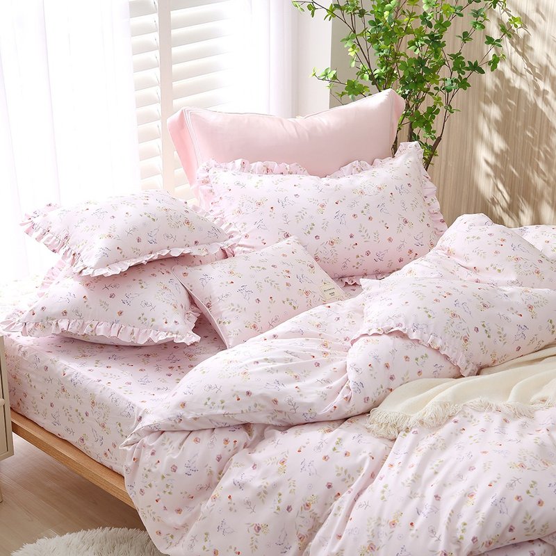 DR908 卡洛儿 粉 床包枕套/床包被套组 300织精梳 乡村公主房 - 寝具 - 棉．麻 