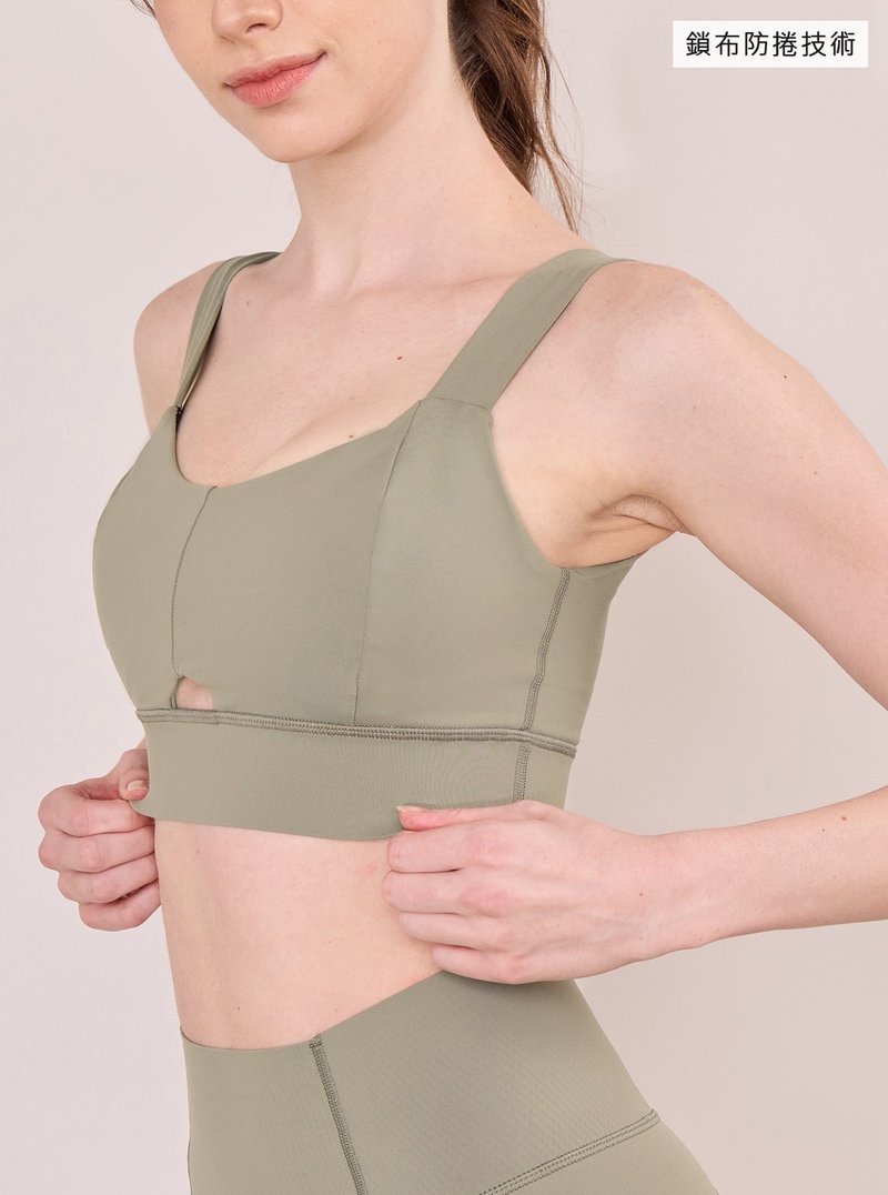 【S2N】TREASURE 珍挚几何短上衣_Olive Yellow T020 - 女装运动内衣 - 尼龙 绿色