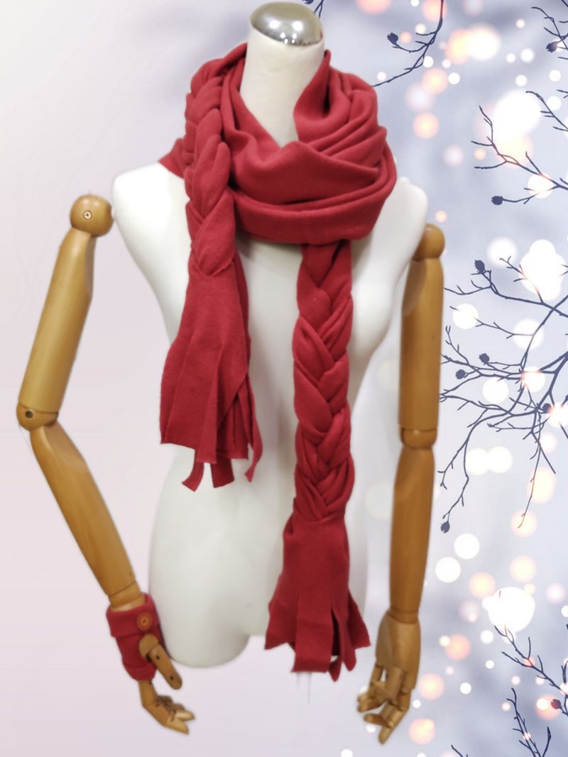 小众订制服装配件 个性风 莫兰迪色系 披风 辫子围巾 时尚订制服 - 围巾/披肩 - 聚酯纤维 粉红色