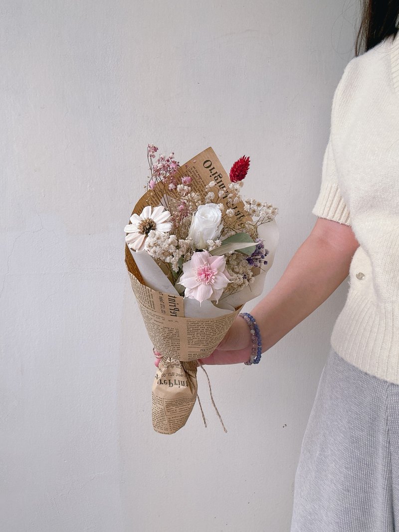 美好时光 | 甜筒花束、永生干燥花束、DIY手作材料包 - 干燥花/捧花 - 植物．花 多色