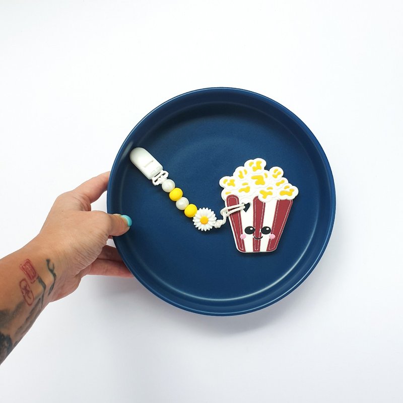 【定制】爆米花固齿器组 / 长款 奶嘴链 奶嘴链夹 / 食用级硅胶 - 玩具/玩偶 - 硅胶 绿色