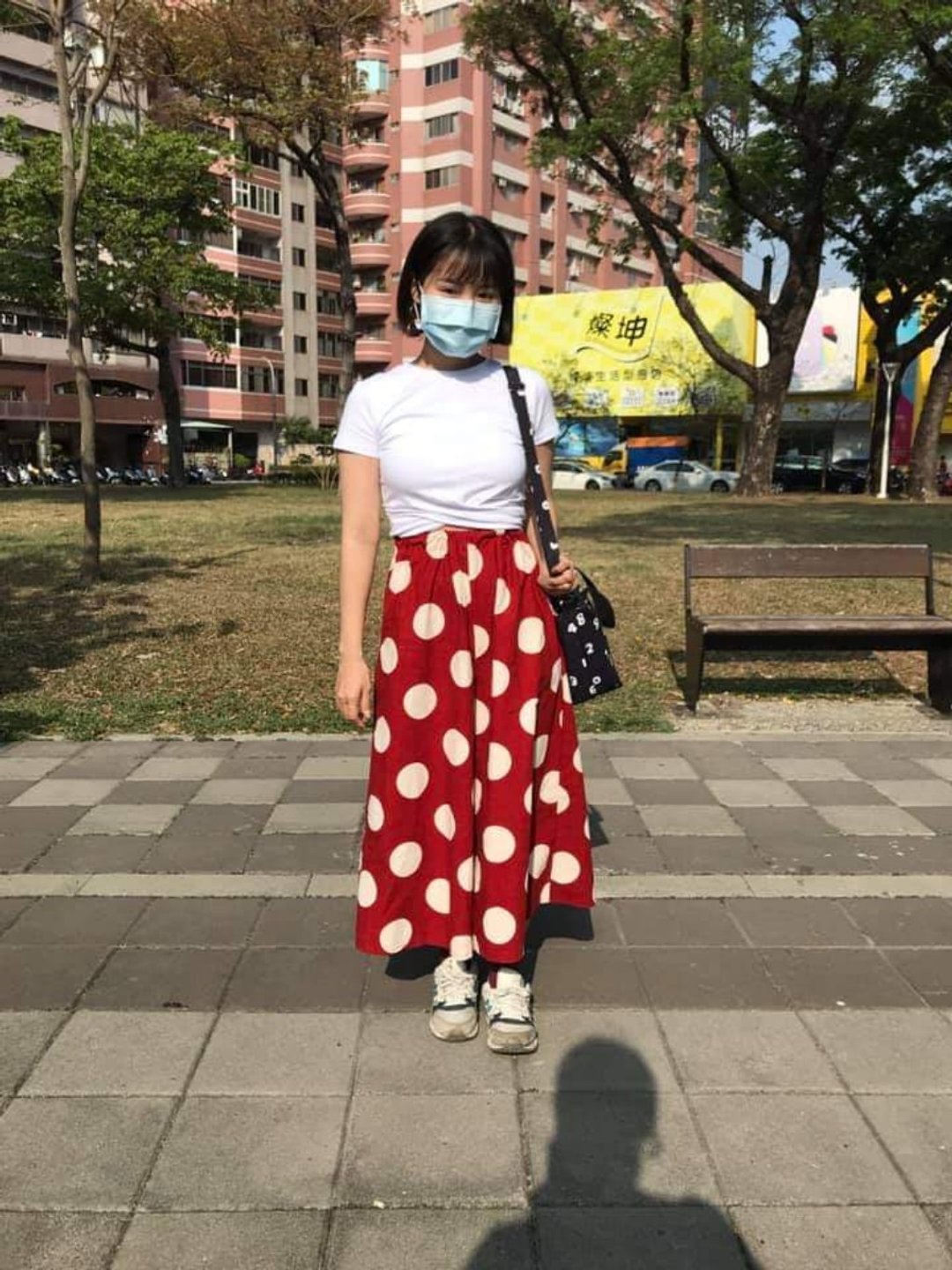 草莓大福点点裤裙 - 女装短裤 - 棉 