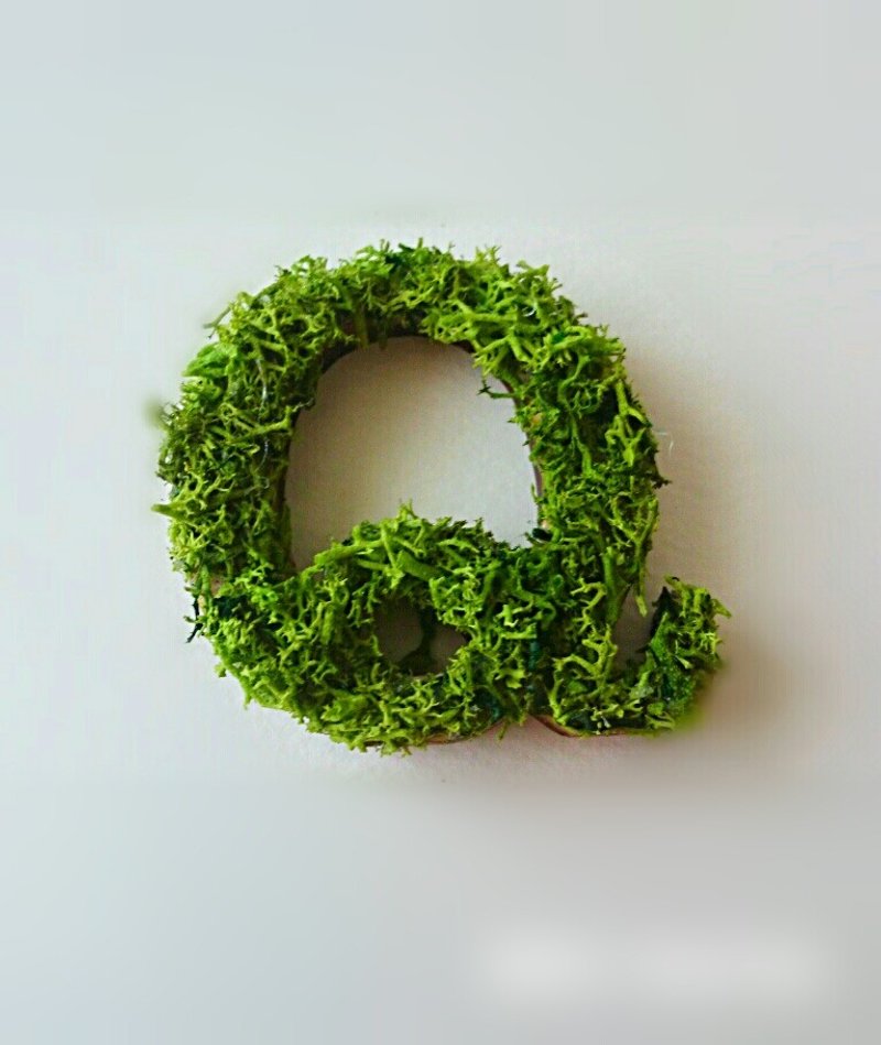 Wooden Alphabet Object (Moss) 5cm/Qx 1 piece - 摆饰 - 木头 绿色