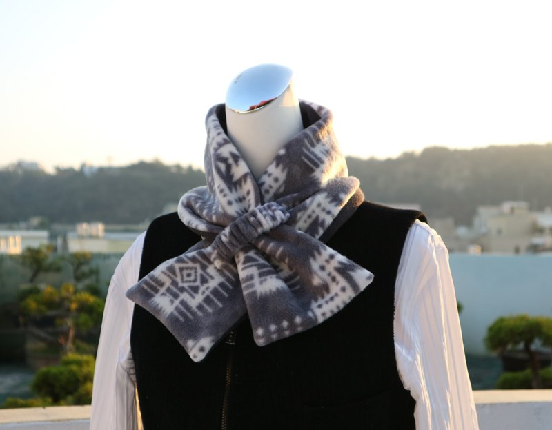 可调式短围巾.scarf 保暖围脖 双面双色 大人.小孩均适用 *SK* - 围巾/披肩 - 聚酯纤维 灰色