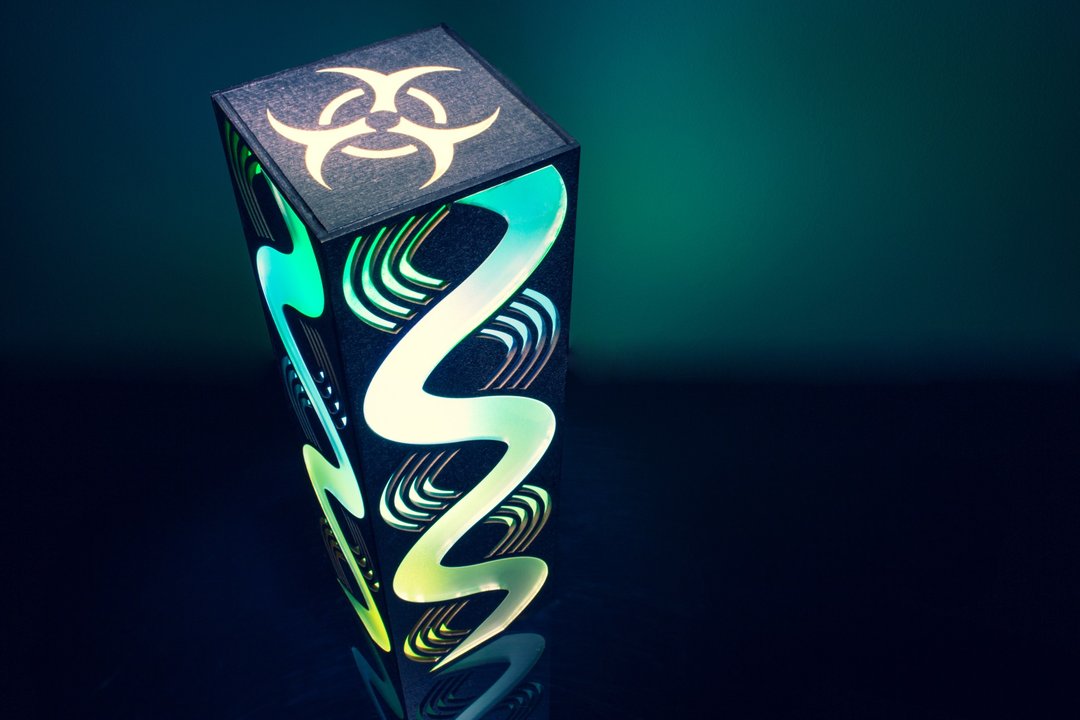 DNA 赛博风格 LED 灯 – 点亮现代居家，献给科技与科幻爱好者 - 灯具/灯饰 - 木头 黑色