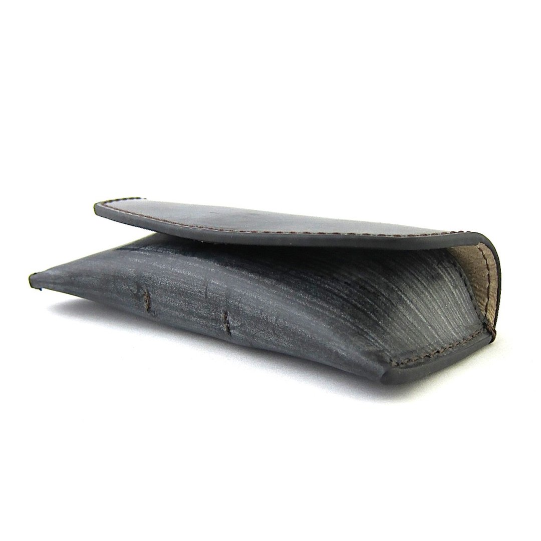 Glasses Case Glasses Case Sunglasses Reading Glasses Horizontal Magnetic Closure Fashionable Luxury Genuine Leather British Bridle Leather Vegetable Tanning Leather - 眼镜盒/眼镜布 - 真皮 黑色