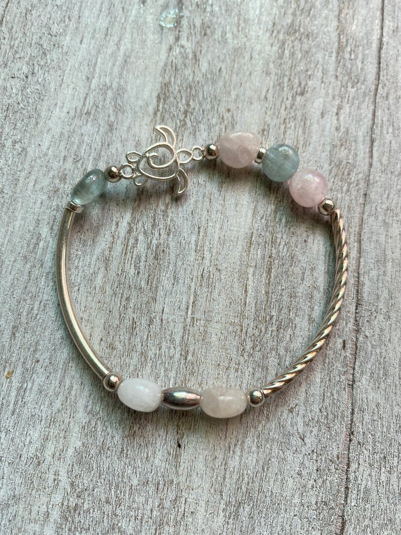 纯银海龟 天然摩根石 纯银手链 - 手链/手环 - 纯银 多色