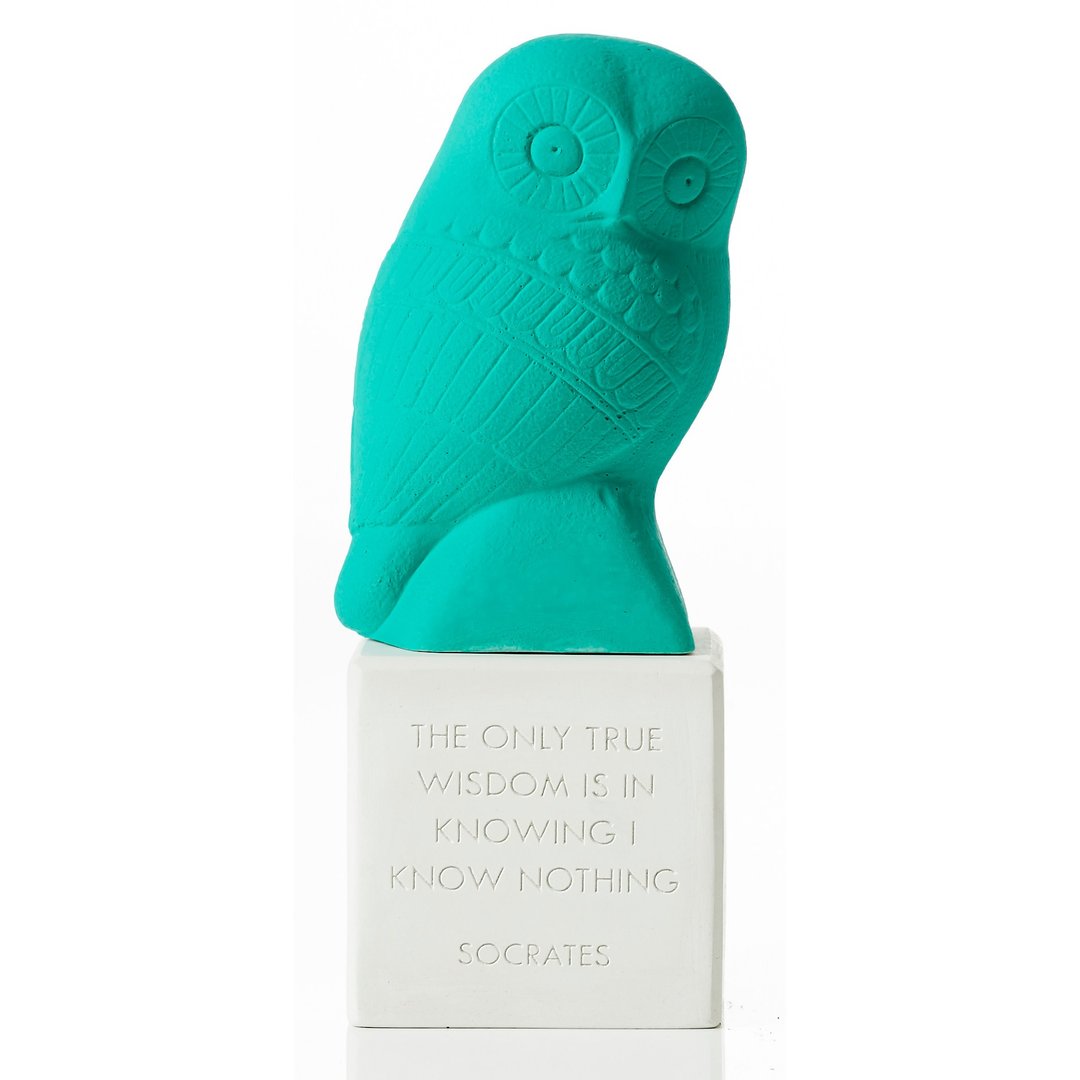 古希腊 猫头鹰摆饰 Wise Owl (浅绿) - 手工陶制雕像 - 摆饰 - 陶 绿色